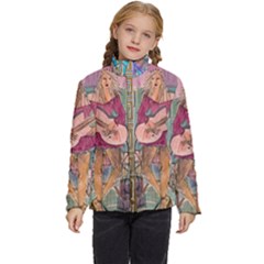 Guitarist Woman Kids Puffer Bubble Jacket Coat by CharlotteWelch