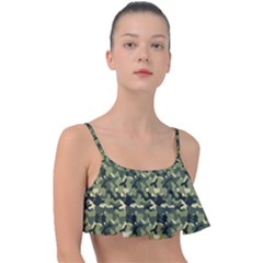 Camouflage Pattern Frill Bikini Top by goljakoff