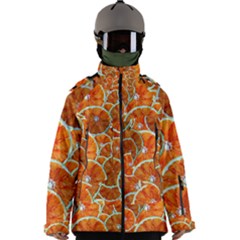 Oranges Patterns Tropical Fruits, Citrus Fruits Men s Zip Ski And Snowboard Waterproof Breathable Jacket by nateshop