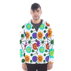 Bloom Plant Flowering Pattern Men s Hooded Windbreaker by Maspions