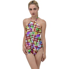Pattern-repetition-bars-colors Go With The Flow One Piece Swimsuit by Maspions