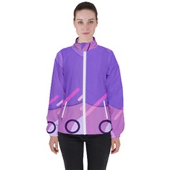 Colorful Labstract Wallpaper Theme Women s High Neck Windbreaker