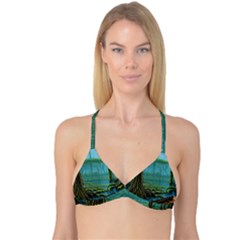 Boat Canoe Swamp Bayou Roots Moss Log Nature Scene Landscape Water Lake Setting Abandoned Rowboat Fi Reversible Tri Bikini Top by Posterlux