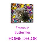 Home Decor Emma in Butterflies, Gray Tabby Kitten