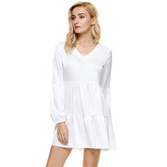 Tiered Long Sleeve Mini Dress Icon