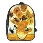 Vase With Fifteen Sunflowers By Vincent Van Gogh 1889 School Bag (XL)