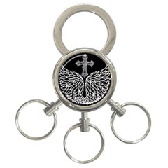 Bling Wings And Cross 3-ring Key Chain by artattack4all