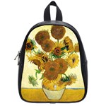 Vase With Fifteen Sunflowers By Vincent Van Gogh 1888 School Bag (Small)