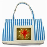 Jd 300 001 Joyce Dickens Almost A Blossom In Bubbles Striped Blue Tote Bag