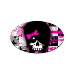 Scene Kid Girl Skull Sticker (Oval)