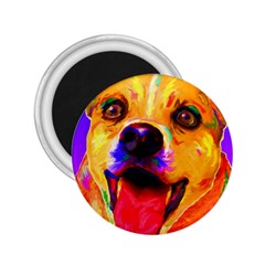 Happy Dog 2 25  Button Magnet by cutepetshop