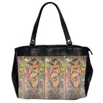 Die Rose By Alfons Mucha 1898 Oversize Office Handbag (Two Sides)