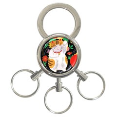 Maneki Neko 3-ring Key Chain by TabbyCatStudios