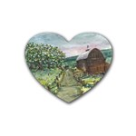 Amish Apple Blossoms - Ave Hurley - Rubber Coaster (Heart)