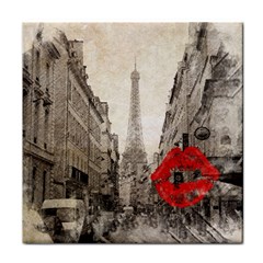 Elegant Red Kiss Love Paris Eiffel Tower Face Towel by chicelegantboutique