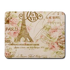 Floral Eiffel Tower Vintage French Paris Art Small Mouse Pad (rectangle) by chicelegantboutique