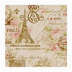 Floral Eiffel Tower Vintage French Paris Art Glasses Cloth (medium, Two Sided) by chicelegantboutique