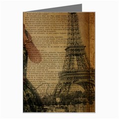 Retro Telephone Lady Vintage Newspaper Print Pin Up Girl Paris Eiffel Tower Greeting Card by chicelegantboutique