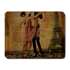 Vintage Paris Eiffel Tower Elegant Dancing Waltz Dance Couple  Small Mouse Pad (rectangle) by chicelegantboutique