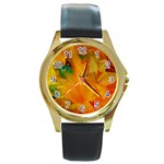 Flowers From My Heart To You   Sherri Nicholas   Round Gold Metal Watch