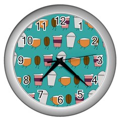 Time For Coffee Wall Clock (silver) by PaolAllen