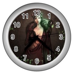 Lady In Red Wall Clock (silver) by Contest1706914