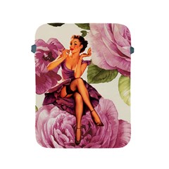 Cute Purple Dress Pin Up Girl Pink Rose Floral Art Apple Ipad 2/3/4 Protective Soft Case by chicelegantboutique