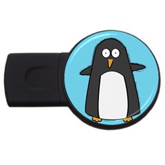 Hello Penguin 4gb Usb Flash Drive (round) by PaolAllen