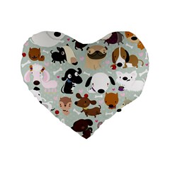 Dog Pattern 16  Premium Heart Shape Cushion  by Contest1771913