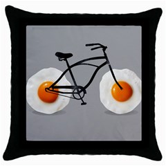 Egg Bike Black Throw Pillow Case by Contest1753604
