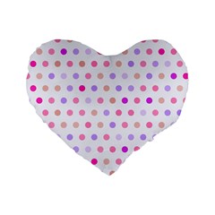 Love Dots 16  Premium Heart Shape Cushion  by houseofjennifercontests