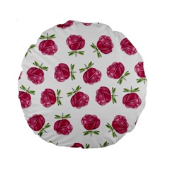 Pink Roses In Rows 15  Premium Round Cushion  by Contest1878042