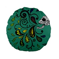 Skull Scream 15  Premium Round Cushion  by Contest1871380