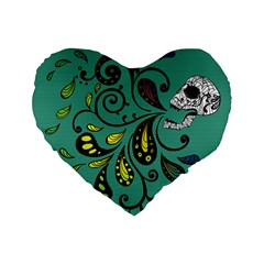 Skull Scream 16  Premium Heart Shape Cushion  by Contest1871380