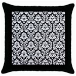 Black & White Damask Pattern Throw Pillow Case (Black)