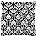 Black & White Damask Pattern Large Cushion Case (Two Sides)