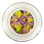 Golden Violet Crystal Heart Of Fire, Abstract Porcelain Display Plate Front