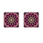 Purple Flower Cufflinks (Square) Front(Pair)