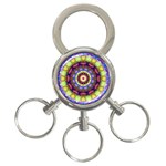 Rainbow Glass 3-Ring Key Chain