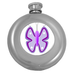 Cute Awareness Butterfly Hip Flask (round) by FunWithFibro