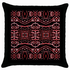 Tribal Ornate Geometric Pattern Black Throw Pillow Case by dflcprints