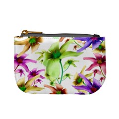 Multicolored Floral Print Pattern Coin Change Purse by dflcprints