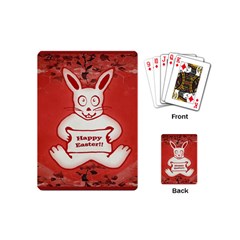 Cute Bunny Happy Easter Drawing Illustration Design Playing Cards (mini) by dflcprints