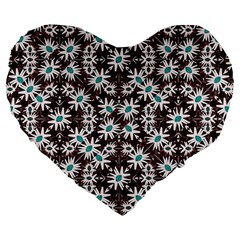 Modern Floral Geometric Pattern 19  Premium Heart Shape Cushion by dflcprints
