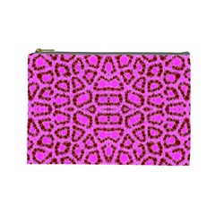 Florescent Pink Animal Print  Cosmetic Bag (large) by OCDesignss
