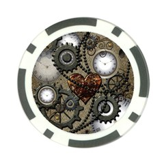 Steampunk With Heart Poker Chip Card Guards (10 Pack)  by FantasyWorld7