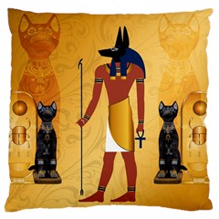 Anubis, Ancient Egyptian God Of The Dead Rituals  Large Cushion Cases (two Sides)  by FantasyWorld7