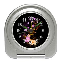 Awesome Flowers With Fire And Flame Travel Alarm Clocks by FantasyWorld7