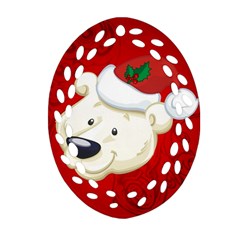 Funny Polar Bear Ornament (oval Filigree)  by FantasyWorld7