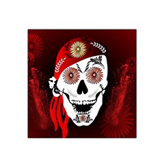Funny Happy Skull Satin Bandana Scarf by FantasyWorld7